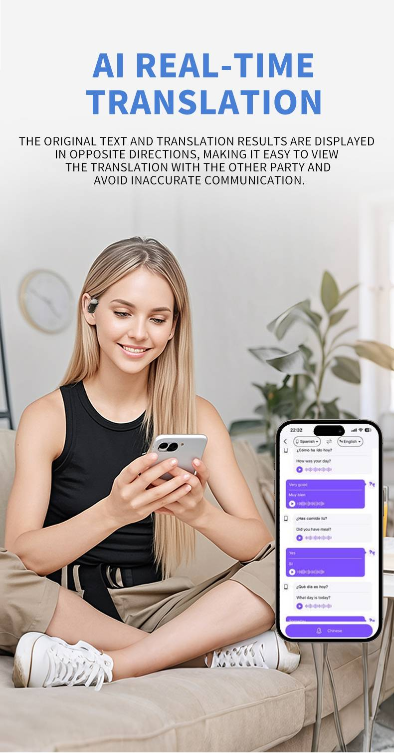 AI-Powered Real-Time Translation Earbuds - Supports 150 Languages_voghion.com