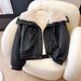 Lamb-Like Faux Shearling Collar PU Leather Jacket - Winter Cozy Oversized Coat For Women, Warm Polyester Filling, Casual & Office Style_voghion.com