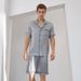Herren Schlafanzug Kurzarm Shorts Schwere Seide Pyjama Set Sommer Bequeme Maulbeerseide Home Kleidung Pyjamas_voghion.com