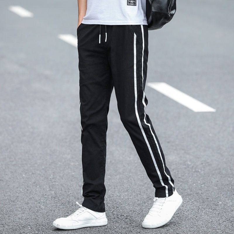 Ice Silk Casual Men 2025 Summer New Thin Loose Slimming Student Straight Long Pants Sports Trousers Trendy Brand_voghion.com