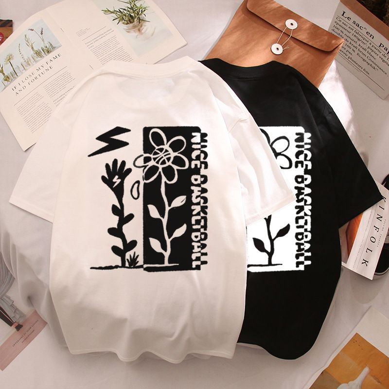 2025 Cartoon Sommer Neue Gedruckt Brief Rundhals Casual Lose Paar Kurze männer Und frauen der Halben Hülse Trendy DT259_voghion.com