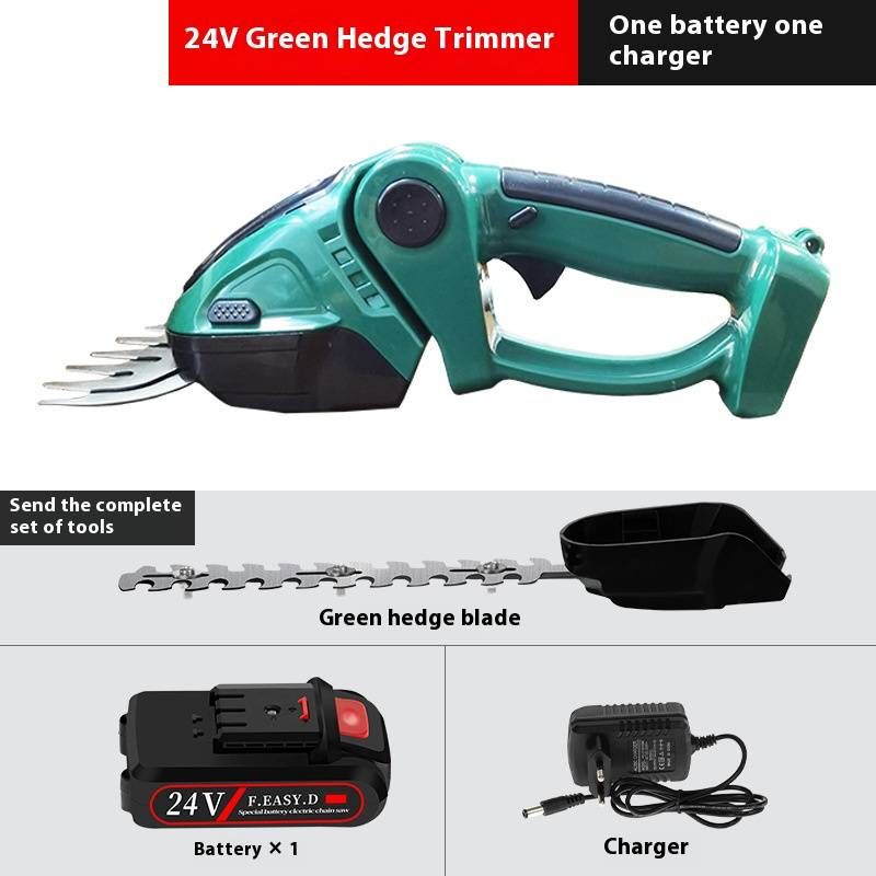 24V Cordless Lithium-Ion Hedge Trimmer - Lightweight One-Handed Operation With Dual-Action Blades For Precise Garden Shaping & Lawn Care_voghion.com