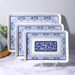 Vassoio da portata in melamina blu e bianco – Nuovo vassoio da tè e snack in stile cinese per casa, hotel e ristoranti – Stoviglie resistenti, impilabili ed eleganti_voghion.com