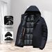 Cappotto invernale da uomo con cappuccio staccabile, giacca foderata in cotone spesso con tasche scaldamani, per attività casual da lavoro e all'aperto_voghion.com