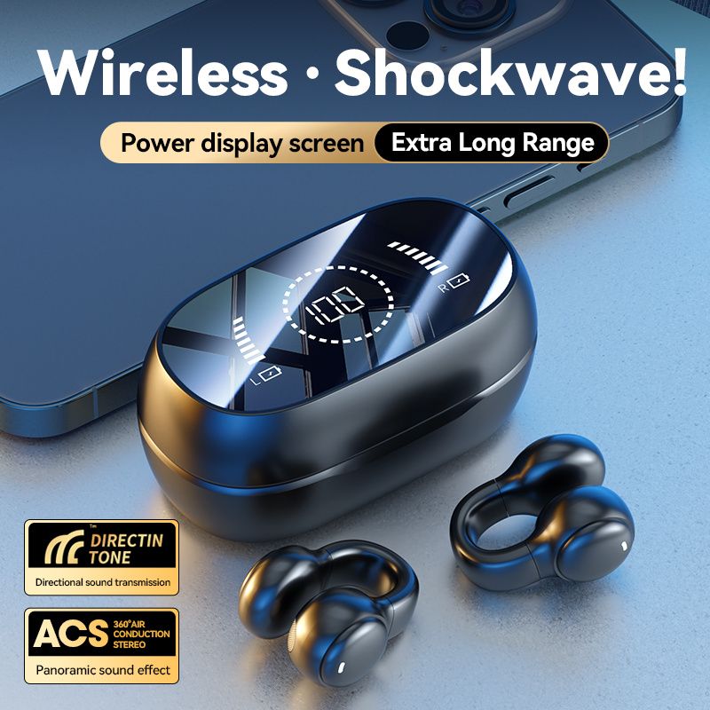 [Hot sales]Draadloze open oordopjes met oorclip - TWS-oordopjes met oorhaak voor sport, muziek en gamen - Compatibel met iPhone/iOS/Android en Airpods_voghion.com