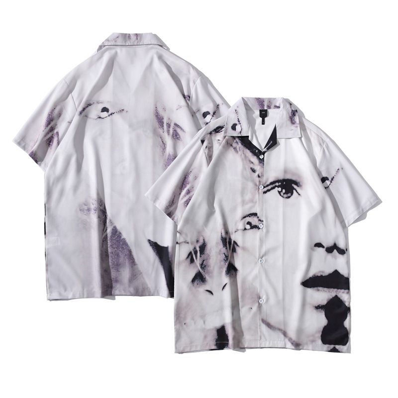 Chemise hawaïenne à manches courtes et imprimé floral pour homme, style hip-hop, tendance et rétro_voghion.com