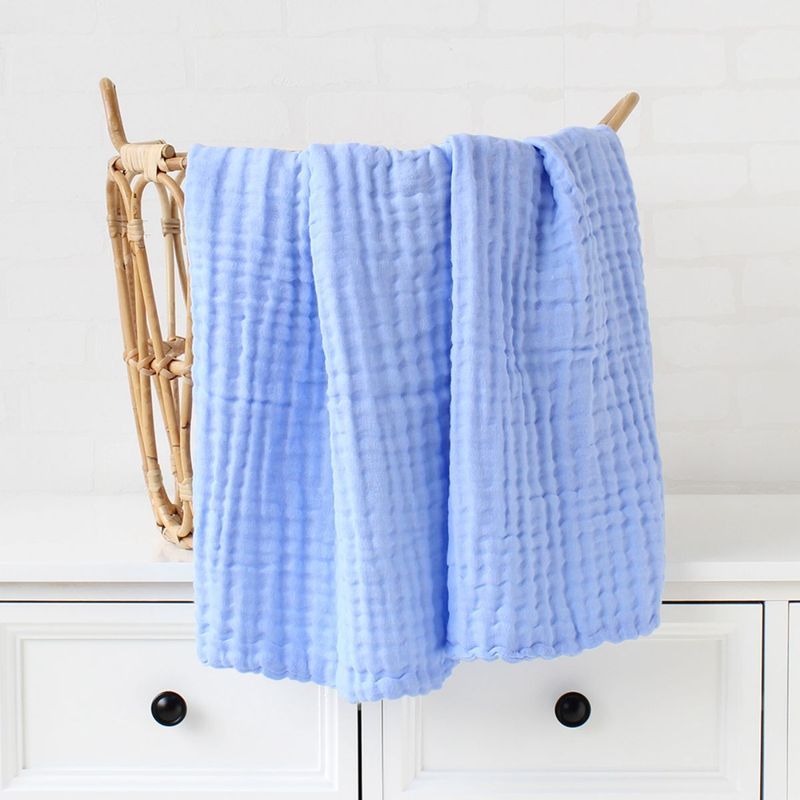 6-Layer Gauze Solid Color Bubble Muslin Baby Blanket - All-Cotton Class A, For Swaddling, Bathing & Covering_voghion.com