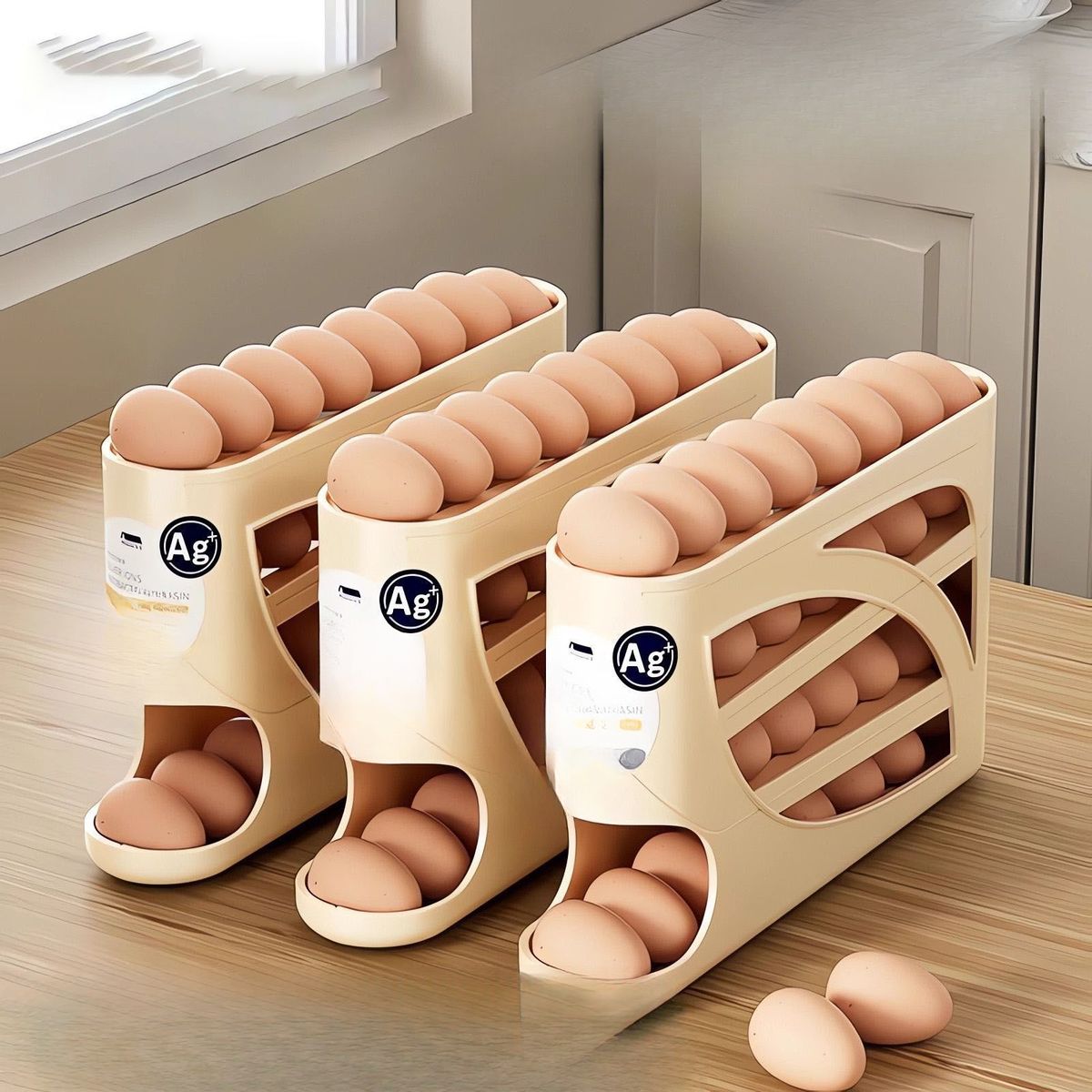Dream Station Slide Aufbewahrungsbox für Zuhause Kühlschrank Seitentür Küche Picker Neue automatische Rolling Egg_voghion.com