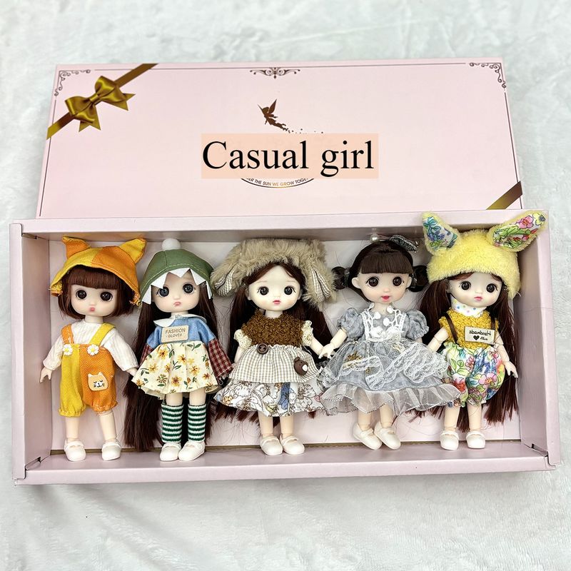 New 16-17cm Doll Girl Princess Gift Box 8 Points Baby Clothes Toy Doll_voghion.com