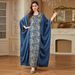 Women's Clothing Fashion Sequins Heavy Embroidery Dress Bat Sleeve Waist Loose Robe_voghion.com