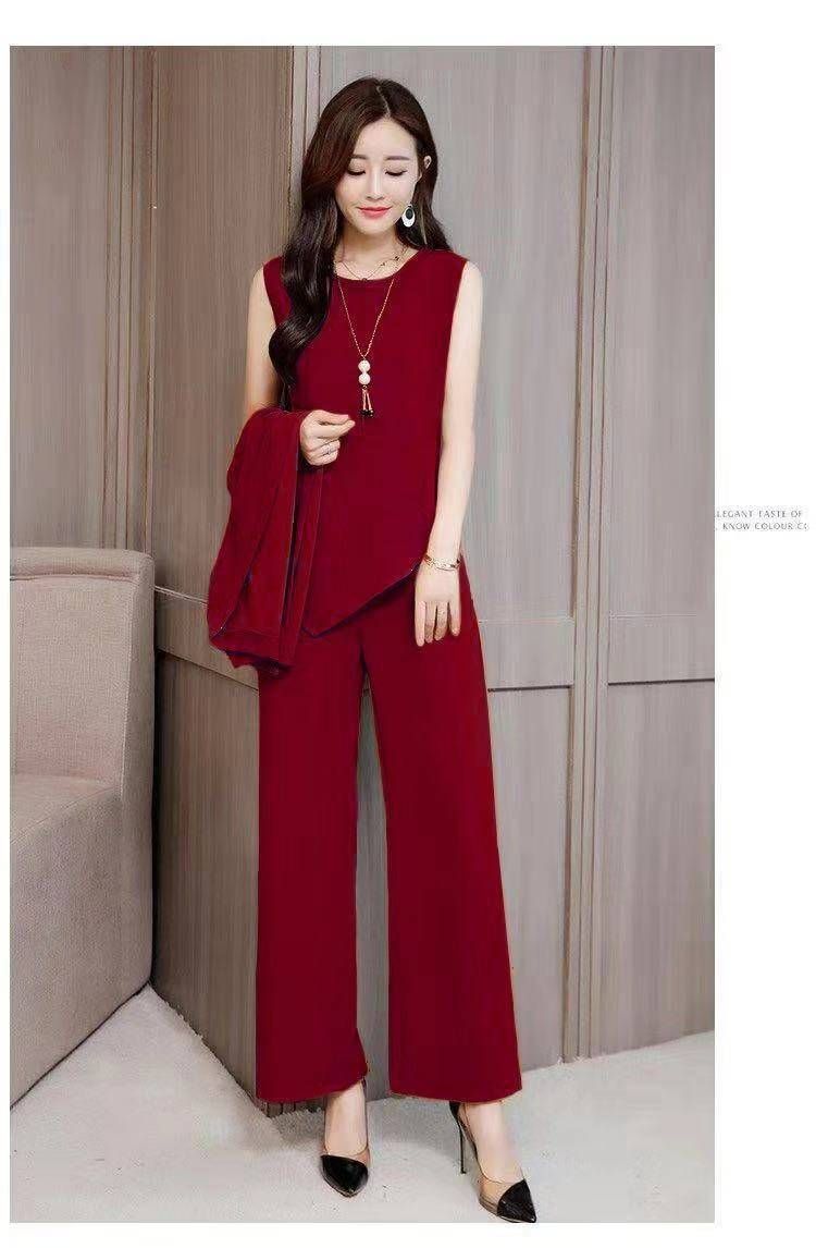 Fashionable Plus Size Women's Suit New 2025 Autumn Winter Wide Taipai Slimming Stylish Women's Clothing Three-Piece Set_voghion.com