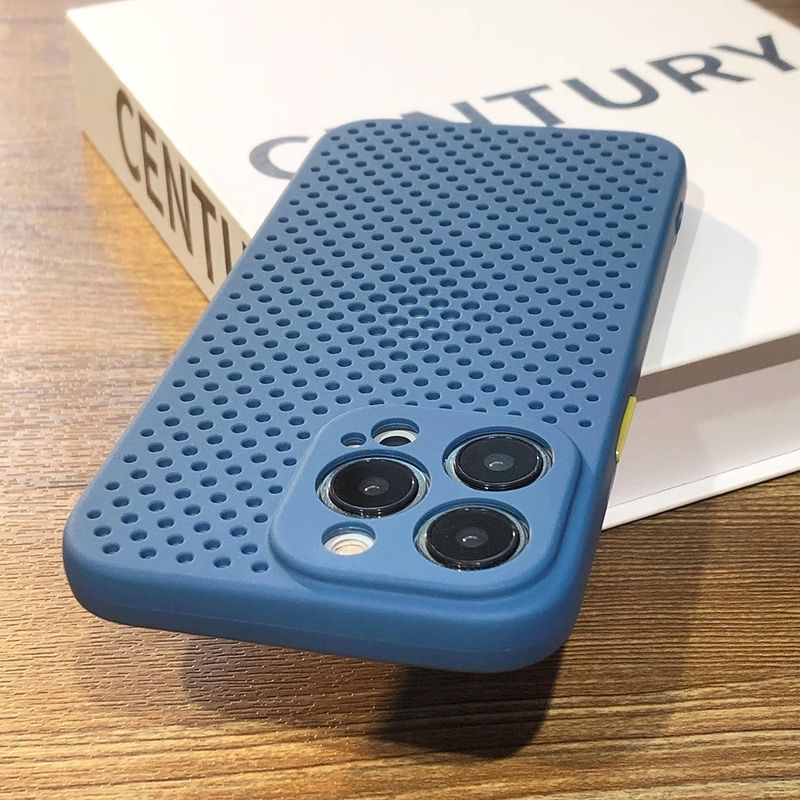 Suitable For Summer Breathable Heat Dissipation 15 Phone Case IPhone 16 Pro Max Ultra-thin Shockproof 12 Soft_voghion.com