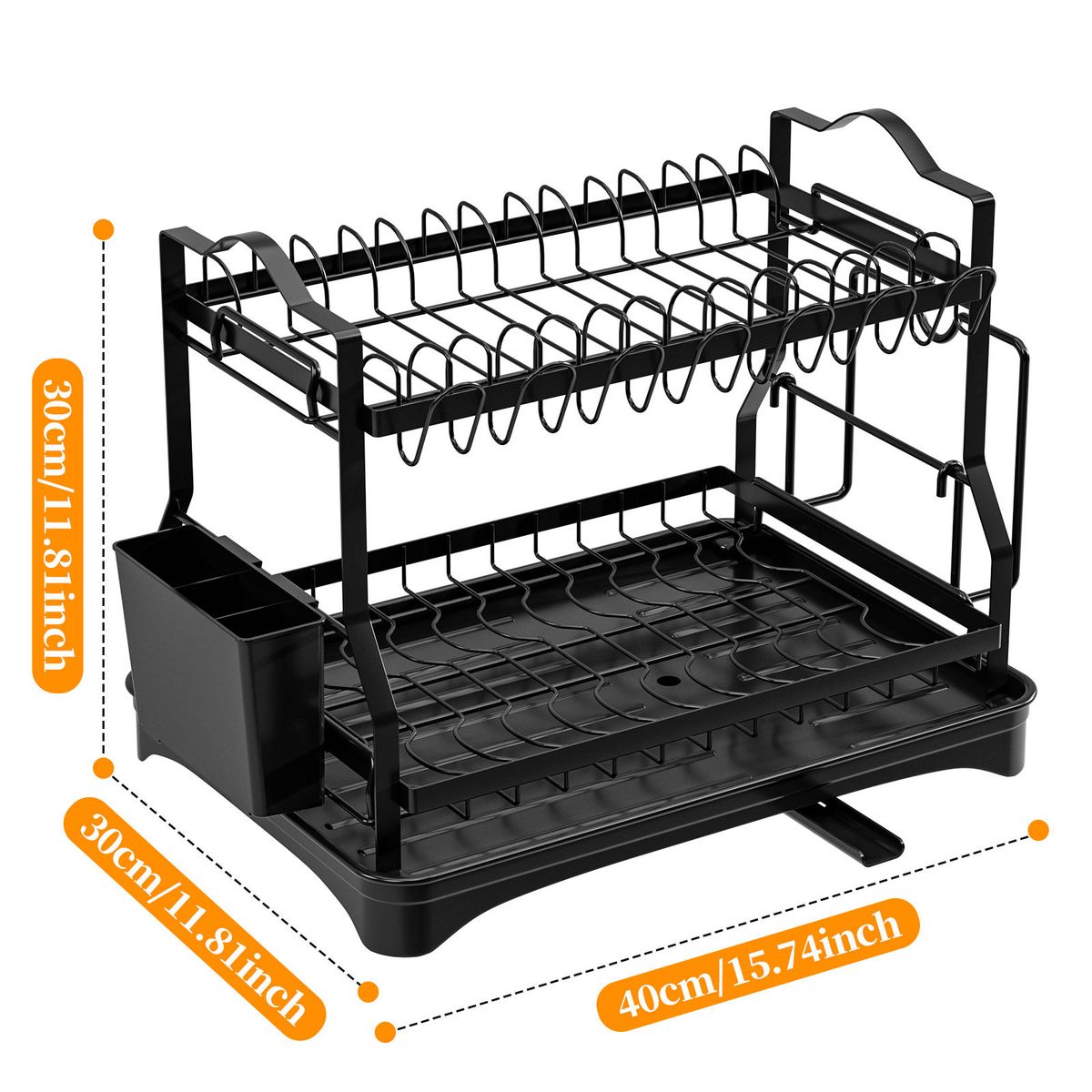 Bucătărie depozitare vase scurgere raft uz casnic dublu strat dulap vase raft multifuncțional de depozitare vase raft_voghion.com