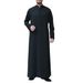 Men's Clothing New Solid Color Pocket Robe Button Simple Large Size Men's Muslim Robe_voghion.com