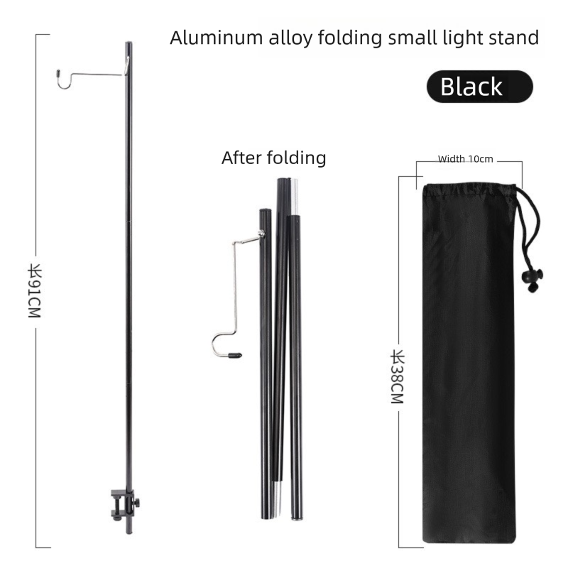Outdoor Ultra-light Small Pole Portable Folding Mini Camping Picnic Table Fixed Aluminum Alloy Light Stand_voghion.com