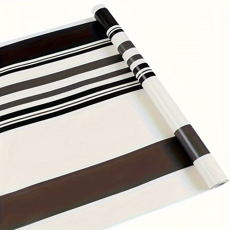 Nordic Black And White Striped 3D Self-Adhesive Backdrop Wall Decoration Living Room PVC Wallpaper_voghion.com
