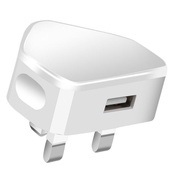 USB-Netzadapter mit 3-poligem Stecker, 1 und 2 USB-Anschlüsse, UK-Ladegerät für Handys und Tablets_voghion.com