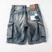 Pantaloncini in denim invecchiato lavato pesante stile abbigliamento da uomo_voghion.com