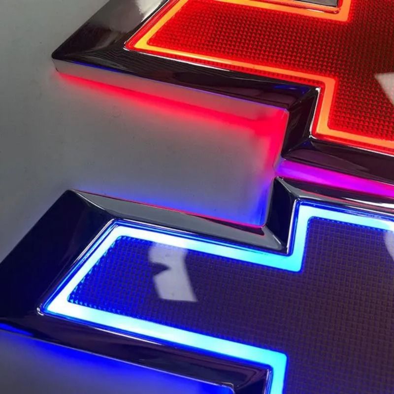5D Auto Staart Achter Logo Badge Emblem LED Verlichte Verlichting voor Che///vro///let_voghion.com