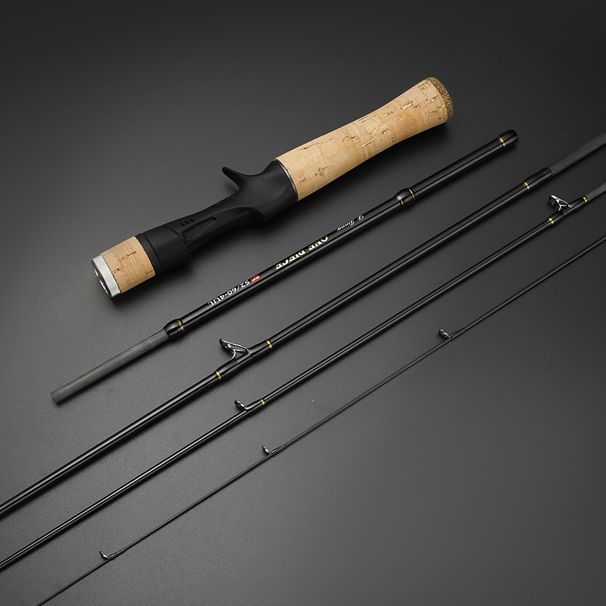 Four Section Portable Horse Mouth Rod UL Fine Tuned White Stripe Tackle Rod 4 Section Carbon Solid Gun Straight Handle Horse Mouth Rod_voghion.com