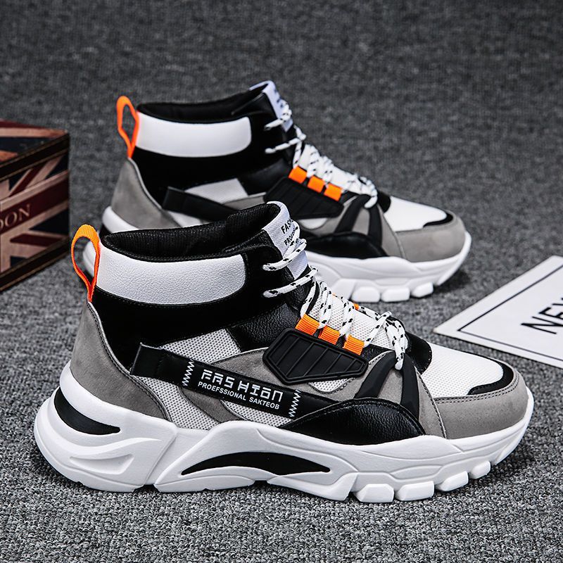Men's shoes spring new high top shoes men's trendy sports shoes men's versatile breathable dad shoes student shoes men's_voghion.com