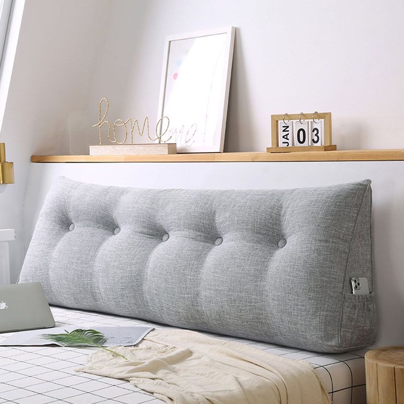 SOGA 180cm Silver Triangular Wedge Bed Pillow Headboard Backrest Bedside Tatami Cushion Home Decor_voghion.com