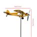 High End Windmill, Yellow Airplane, Wind Vane, Rotating Propeller, Windmill Ornament, Outdoor_voghion.com