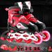 Neu Kinder Inline Rollschuhe PVC Einzigen Flash Set Einstellbar Inklusive Helm Schutz Getriebe_voghion.com