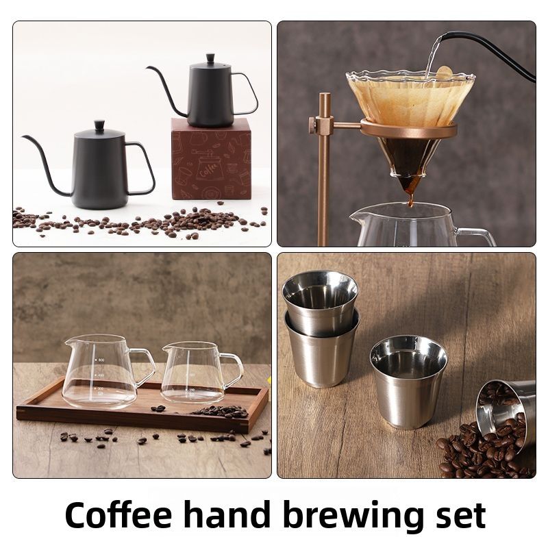 ONNESO Set Pour Over Kettle Coffee Tools Sharing Pot Home V60 Filter Cup Stand Tool_voghion.com