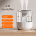 6,8 l großer Luftbefeuchter, Top Fill Dual Spray USB, leise mit Nachtlicht für großes Schlafzimmer, Schlafsaal, Büro_voghion.com