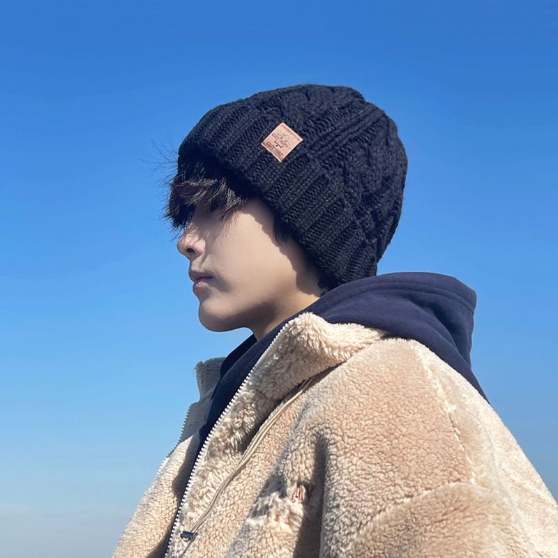 Warm Beanie, Thick Knit Pullover Hat, 2025 Winter New Men's Wool Hat_voghion.com