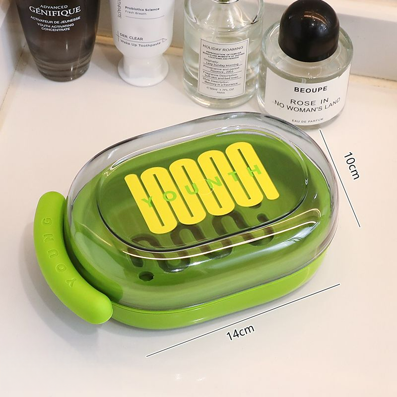Draining For Home Use, Transparent With Lid, Countertop Small Dish, Bathroom Multi-Functional Double-Layer Portable Hand_voghion.com