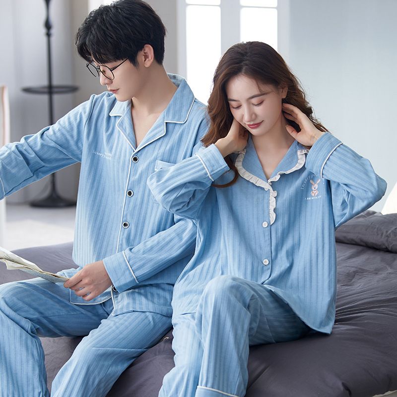 Neue Winter-Paar-Strickjacken, lockerer Cartoon-Baumwoll-Pyjama, lässige langärmelige Heimkleidung für Herren und Damen für Frühling und_voghion.com