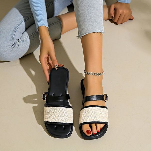 Γυναικεία ίσια πέδιλα slide - Σαγιονάρες παραλίας με μαλακή σόλα Premium για καλοκαιρινά καθημερινά ρούχα_voghion.com