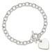 Sterling Silver Polished Engraveable Heart Charm Bracelet_voghion.com