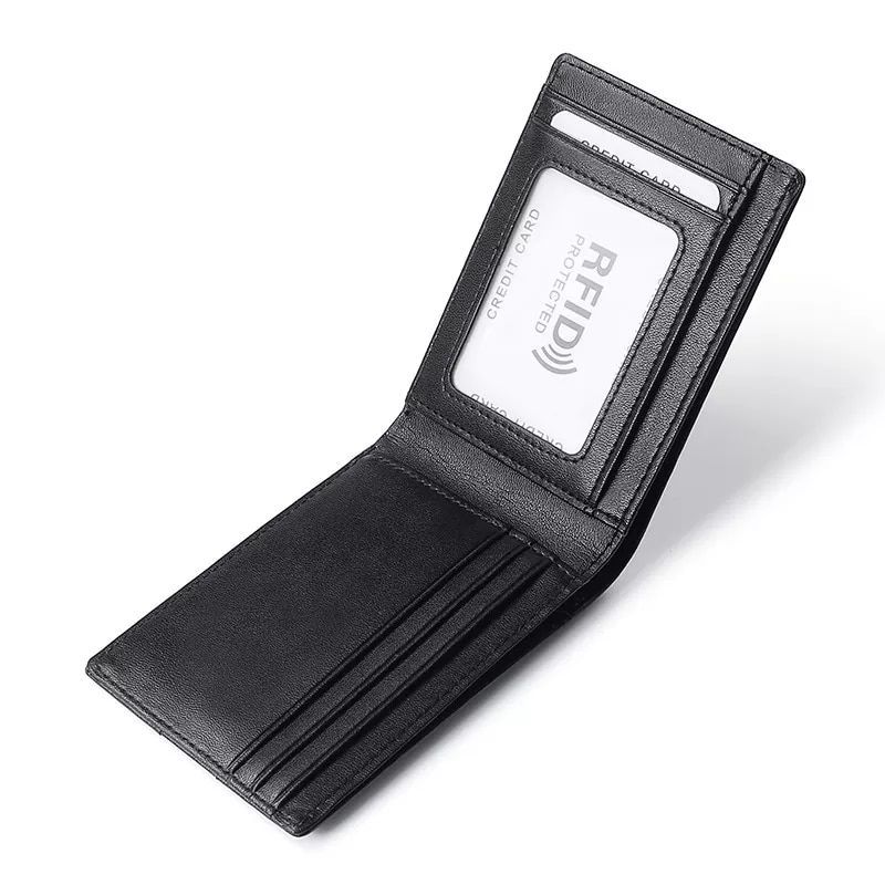Männer Geld Tasche Geldbörse Mini Slim Echtes Leder Rfid Bank Kreditkarte Halter Business Minimalistischen Brieftasche Männer_voghion.com