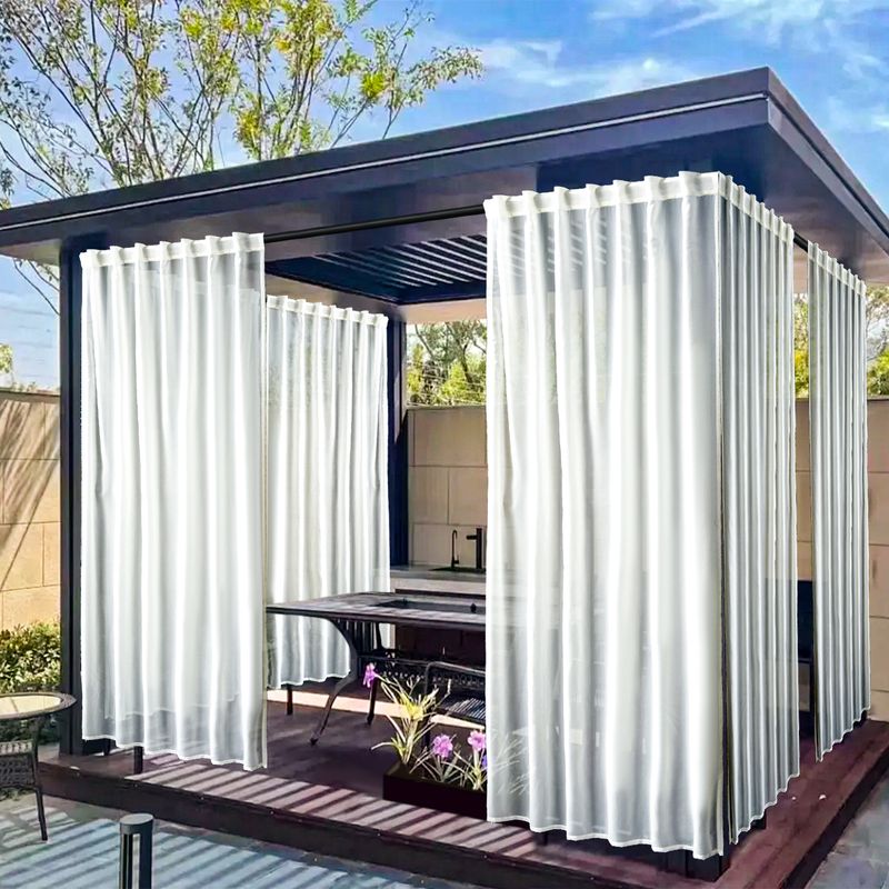 Tende da esterno impermeabili per patio e gazebo - Tende trasparenti filtranti la luce solare già pronte (resistenti alle intemperie, 52x84 pollici)_voghion.com
