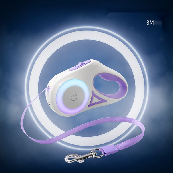 LED-Liicht fir Hënn, automatesch Traktiounsleiß fir Hausdéieren, zréckzéibar Leesch fir Hënn ze spazéieren, Hondsleiß, Leesch fir Hënnbedarf_voghion.com