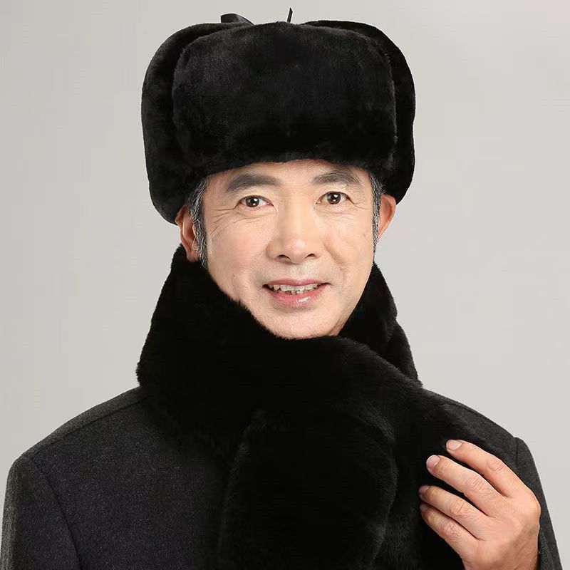 New old hat winter cold warm neck and ear protection Lei Feng hat thickened with velvet security door_voghion.com