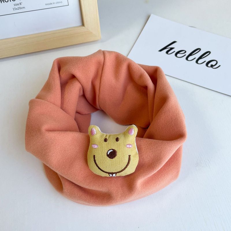 Children's pullover warm windproof cartoon autumn and winter velvet scarf, solid color animal soft neck cover, new style_voghion.com