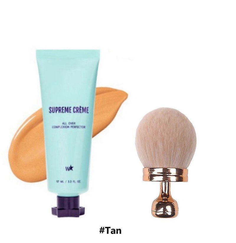 Crème CC perfectrice de teint, fond de teint et pinceau de maquillage, anti-imperfections longue tenue tout-en-un_voghion.com