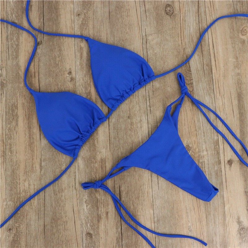Women's Clothing Swimsuit With Chest Pads Three Point Sexy Swimsuit Women's Split Adjustable Laces_voghion.com