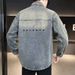 Men's Clothing Dark White Denim Jacket Spring And Autumn New Shirt Style Washed Retro Coat Denim Jacket_voghion.com