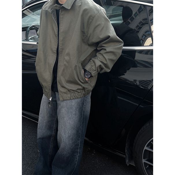 Jacket jacket men's spring and autumn new loose zipper workwear trendy brand high-end casual pilot top_voghion.com