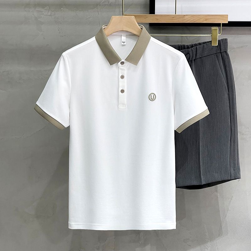 Tricou polo pentru bărbați, mânecă scurtă, stil slim fit, cu mânecă lungă, stil comercial exterior, stil polo_voghion.com