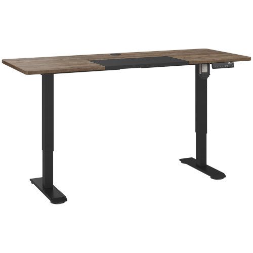 Vinsetto Elektrischer Schreibtisch Tischgestell Mit Motor, Computertisch, Höhenverstellbar, Stehschreibtisch, Natur+Schwarz, 140x70x72-116cm_voghion.com
