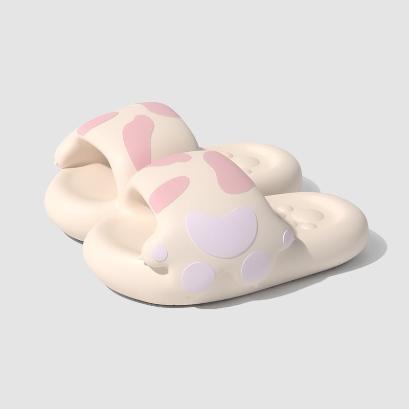 Cute cute pet cat claw slippers women's summer indoor home thick-bottomed bathroom non-slip bath cool slippers parent-child model_voghion.com