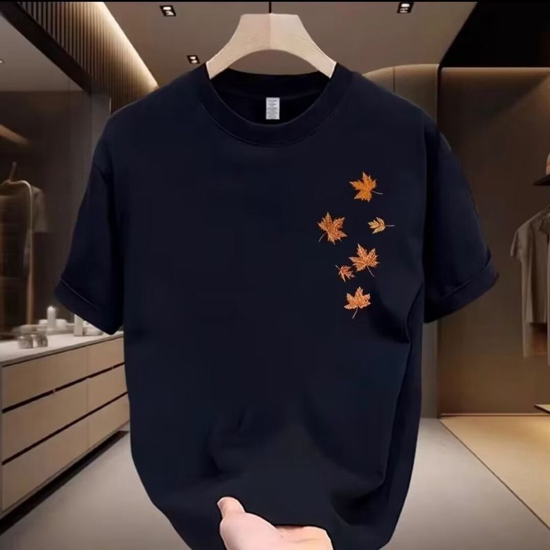 Männerkleeder Déif Kotteng Kuerzärmlech T-Shirt Männer Summer Nei Modesch Bedruckt Ronn Ausschnëtt Mikro Loose All-Match Casual Hallefärmlech Top_voghion.com