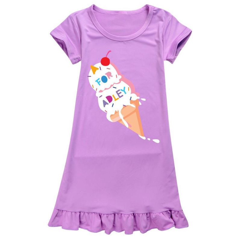 100-160 Girls' Ice Silk Sleeping Dress, Home Fury QQ1528_voghion.com