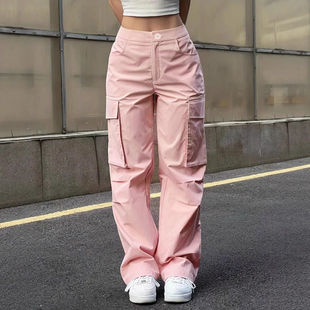 Women's Clothing Casual Overalls Trendy Wide Leg Pants Quick Drying Straight Pants_voghion.com